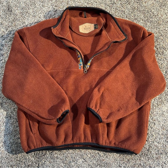 Woolrich Tops - Woolrich Vintage Women’s XL Rosewood 1/4 Zip Aztec Trim Boxy Fleece CoreWear